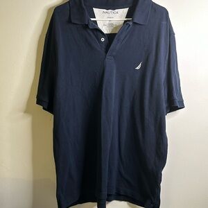 Nautica polo classic fit size xxl navy blue short sleeves 100% cotton
